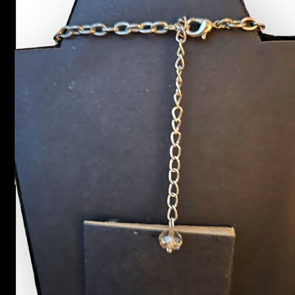 Rhinestone and Bead Cluster Necklace - Picture 3 of 6